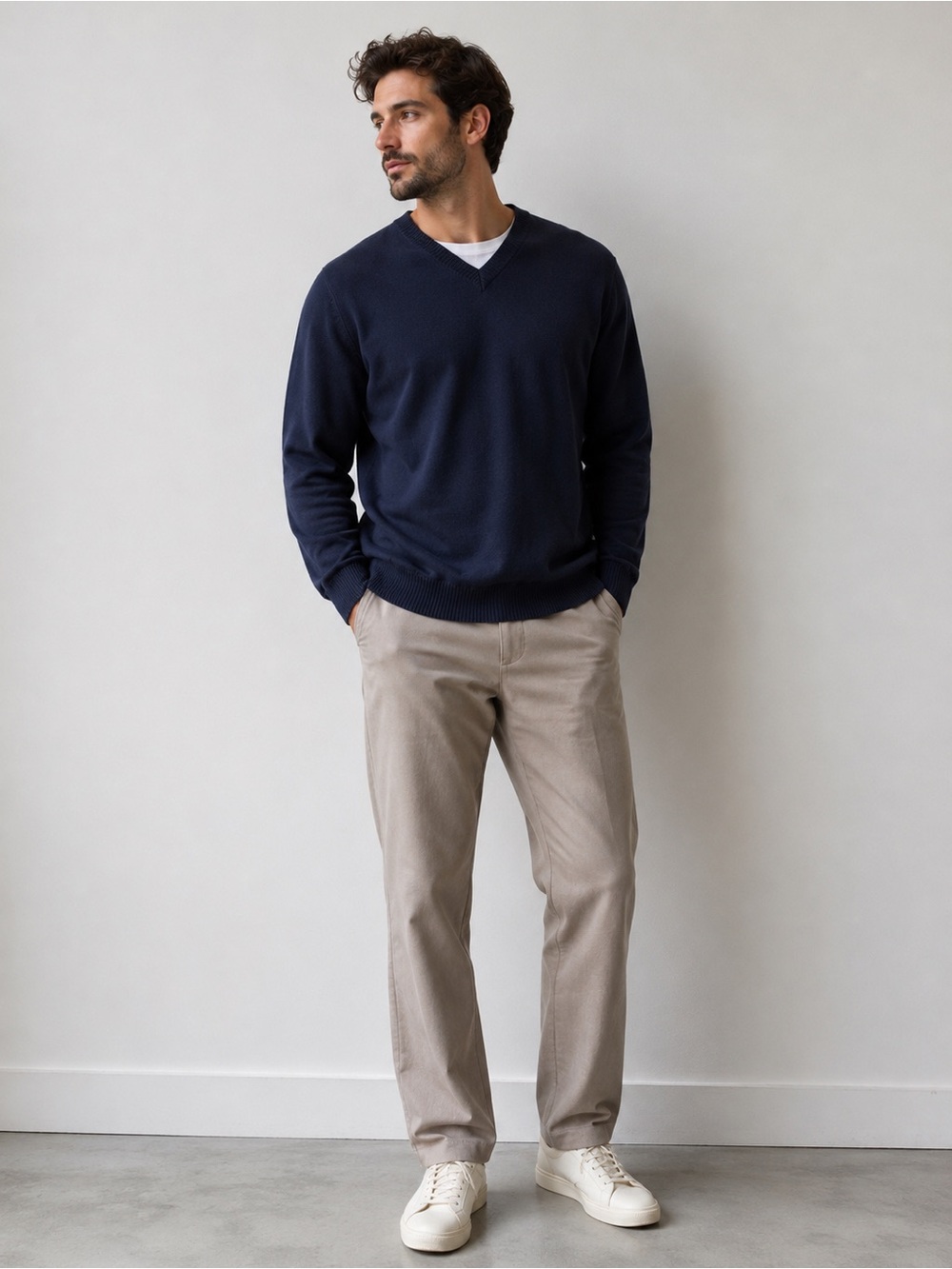 Emi Maglia Made in Italy Men’s Cashmere Blend V-Neck Sweater – Size XXL